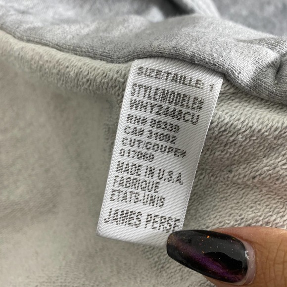 James Perse Jacket 1 Small Gray Knit Long Sleeve Drawstring Layering - Picture 5 of 9